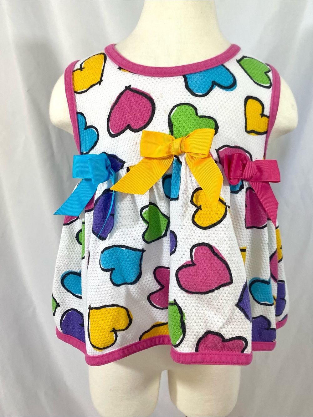 Girl’s Vintage 90’s Willow Bay Heart Print Sleeveless Shirt Size 5 Swing Top